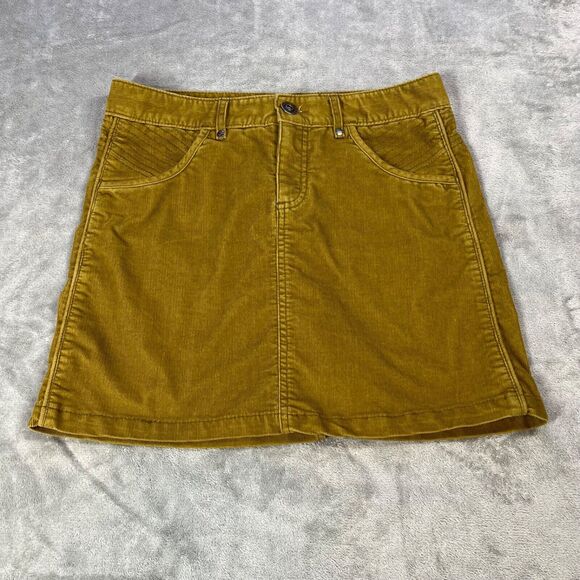 Athleta Dresses & Skirts - Athleta‎ Women's Mini Skirt Size 4 Mustard Yellow Corduroy5-Pocket Casual Cotton